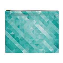 Bright Blue Turquoise Polygonal Background Cosmetic Bag (xl) by TastefulDesigns