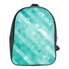 Bright Blue Turquoise Polygonal Background School Bags(large)  by TastefulDesigns