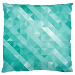 Bright Blue Turquoise Polygonal Background Large Cushion Case (one Side)