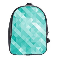 Bright Blue Turquoise Polygonal Background School Bags (xl)  by TastefulDesigns