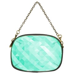 Bright Green Turquoise Geometric Background Chain Purses (two Sides) 