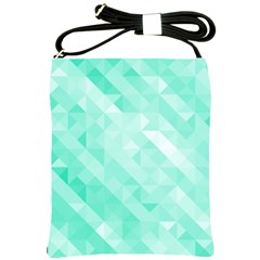 Bright Green Turquoise Geometric Background Shoulder Sling Bags by TastefulDesigns