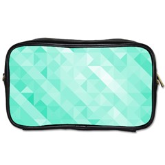 Bright Green Turquoise Geometric Background Toiletries Bags 2-side by TastefulDesigns