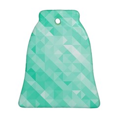 Bright Green Turquoise Geometric Background Ornament (bell) by TastefulDesigns