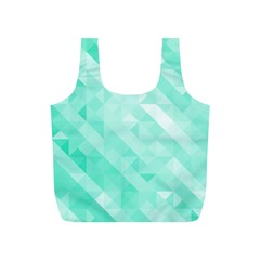 Bright Green Turquoise Geometric Background Full Print Recycle Bags (s)  by TastefulDesigns