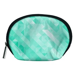 Bright Green Turquoise Geometric Background Accessory Pouches (medium)  by TastefulDesigns