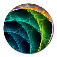 Aura Waves Round Mousepads by designsbyamerianna