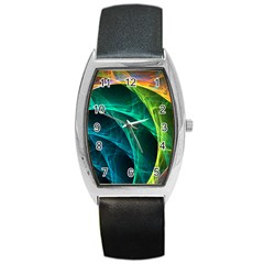 Aura Waves Barrel Style Metal Watch by designsbyamerianna