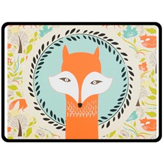 Foxy Fox Canvas Art Print Traditional Double Sided Fleece Blanket (large) 