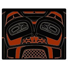 Traditional Northwest Coast Native Art Double Sided Flano Blanket (medium) 