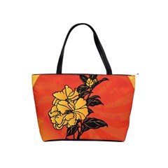 Vector Asian Flowers Shoulder Handbags by BangZart