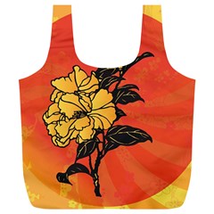 Vector Asian Flowers Full Print Recycle Bags (l)  by BangZart