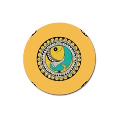 Madhubani Fish Indian Ethnic Pattern Magnet 3  (round)