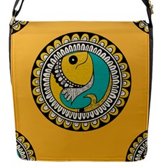 Madhubani Fish Indian Ethnic Pattern Flap Messenger Bag (s)