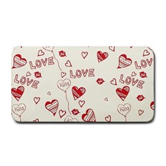 Pattern Hearts Kiss Love Lips Art Vector Medium Bar Mats by BangZart