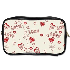 Pattern Hearts Kiss Love Lips Art Vector Toiletries Bags by BangZart