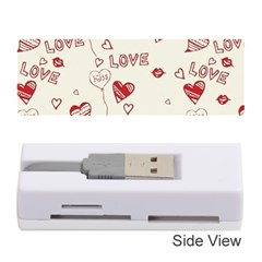 Pattern Hearts Kiss Love Lips Art Vector Memory Card Reader (stick)  by BangZart