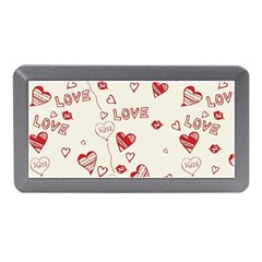 Pattern Hearts Kiss Love Lips Art Vector Memory Card Reader (mini)