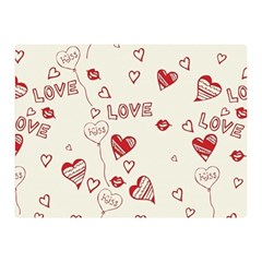 Pattern Hearts Kiss Love Lips Art Vector Double Sided Flano Blanket (mini)  by BangZart