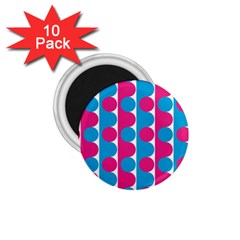 Pink And Bluedots Pattern 1 75  Magnets (10 Pack)  by BangZart
