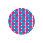 Pink And Bluedots Pattern Magnet 3  (Round) Front