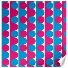 Pink And Bluedots Pattern Canvas 16  X 16   by BangZart