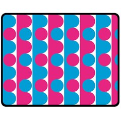 Pink And Bluedots Pattern Double Sided Fleece Blanket (medium)  by BangZart