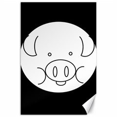 Pig Logo Canvas 24  X 36  by BangZart