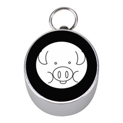 Pig Logo Mini Silver Compasses