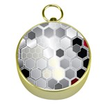 Honeycomb Pattern Gold Compasses Front