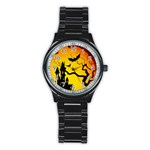 Halloween Night Terrors Stainless Steel Round Watch Front