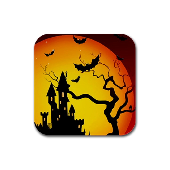 Halloween Night Terrors Rubber Square Coaster (4 pack) 