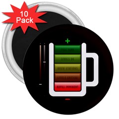 Black Energy Battery Life 3  Magnets (10 Pack)  by BangZart