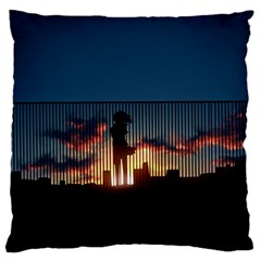 Art Sunset Anime Afternoon Large Flano Cushion Case (one Side)