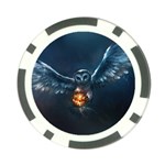 Owl And Fire Ball Poker Chip Card Guard (10 pack) Front