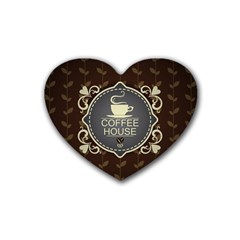 Coffee House Heart Coaster (4 Pack)  by BangZart
