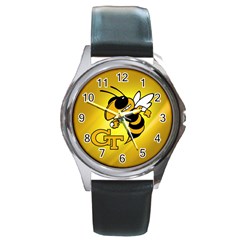 Georgia Institute Of Technology Ga Tech Round Metal Watch by BangZart