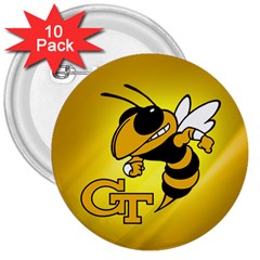 Georgia Institute Of Technology Ga Tech 3  Buttons (10 Pack)  by BangZart