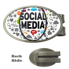 Social Media Computer Internet Typography Text Poster Money Clips (oval)  by BangZart