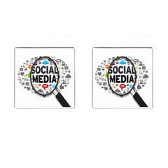 Social Media Computer Internet Typography Text Poster Cufflinks (square) by BangZart