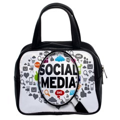 Social Media Computer Internet Typography Text Poster Classic Handbags (2 Sides) by BangZart