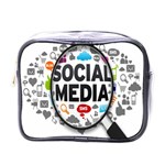 Social Media Computer Internet Typography Text Poster Mini Toiletries Bags Front