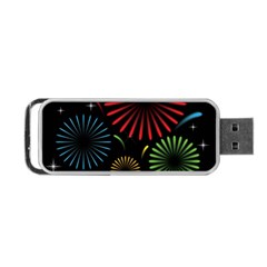 Fireworks With Star Vector Portable Usb Flash (two Sides)