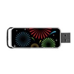 Fireworks With Star Vector Portable USB Flash (Two Sides) Back