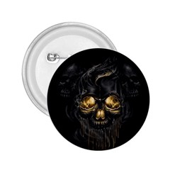 Art Fiction Black Skeletons Skull Smoke 2 25  Buttons by BangZart