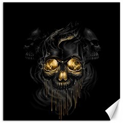 Art Fiction Black Skeletons Skull Smoke Canvas 20  X 20   by BangZart