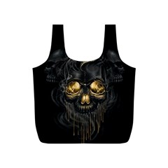 Art Fiction Black Skeletons Skull Smoke Full Print Recycle Bags (s) 