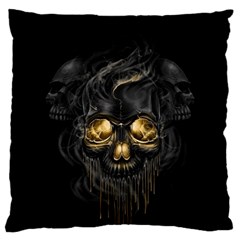 Art Fiction Black Skeletons Skull Smoke Standard Flano Cushion Case (one Side)