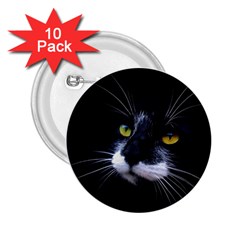 Face Black Cat 2 25  Buttons (10 Pack)  by BangZart