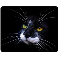 Face Black Cat Fleece Blanket (medium)  by BangZart